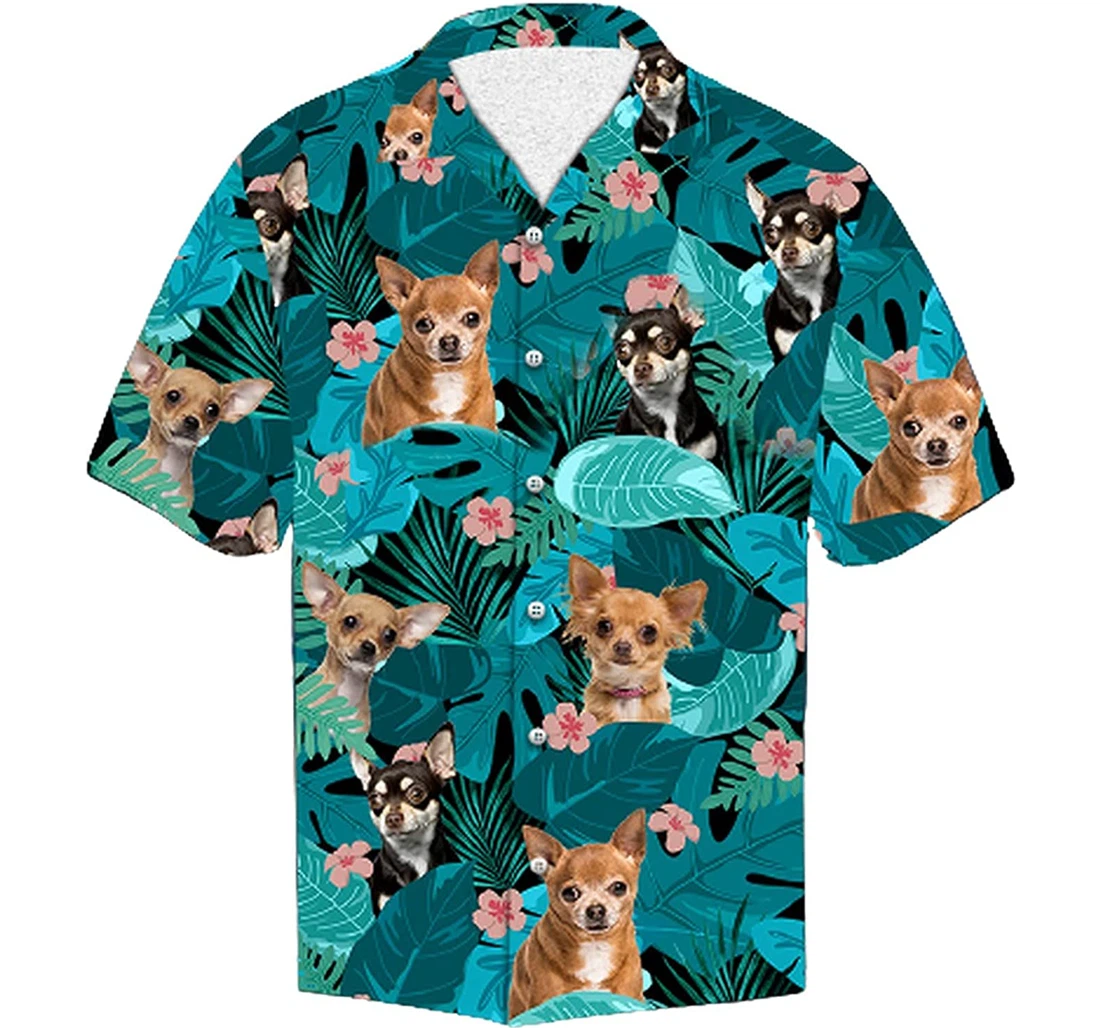 Personalized Chihuahua Soft Beach Full Prints Hawaiian Shirt, Button Up Aloha Shirt For Men, Women
