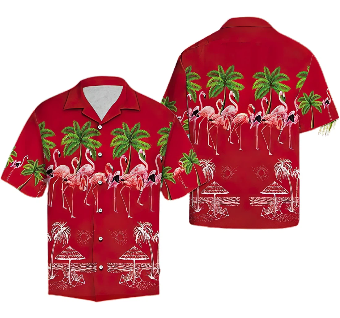 Personalized Flamingo Summer Hawaiian Shirt, Button Up Aloha Shirt For Men, Women