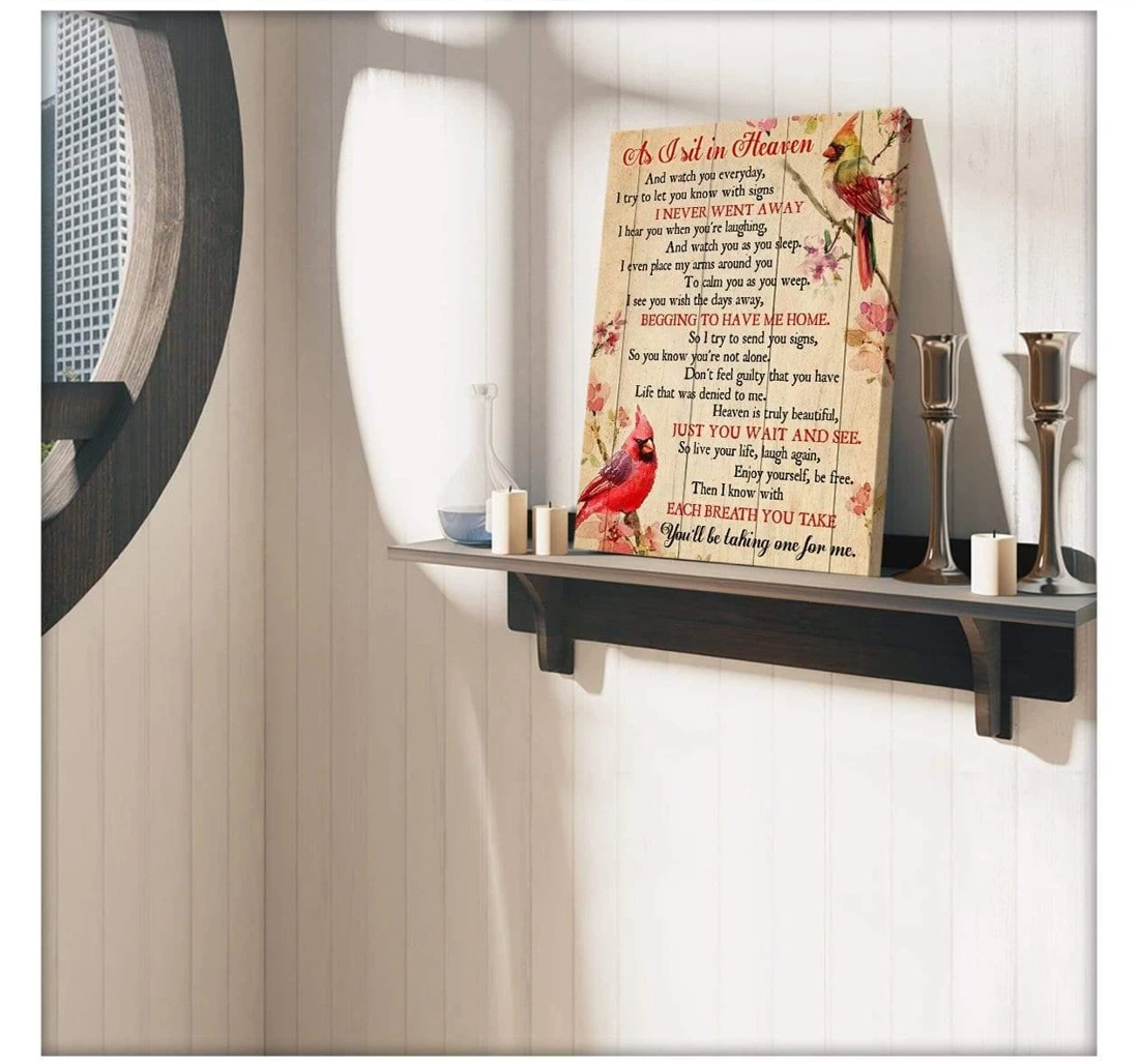 Poster, Canvas - As I Sit In Heaven Cardinal 4 Print Framed Wall Art