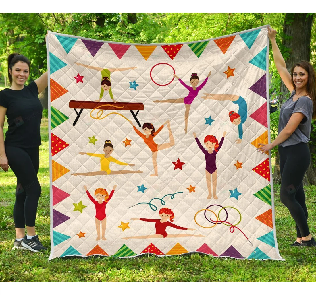 Throw Blanket, Quilt - Gymnastic Girl Great Customized Gift Sherpa Fleece