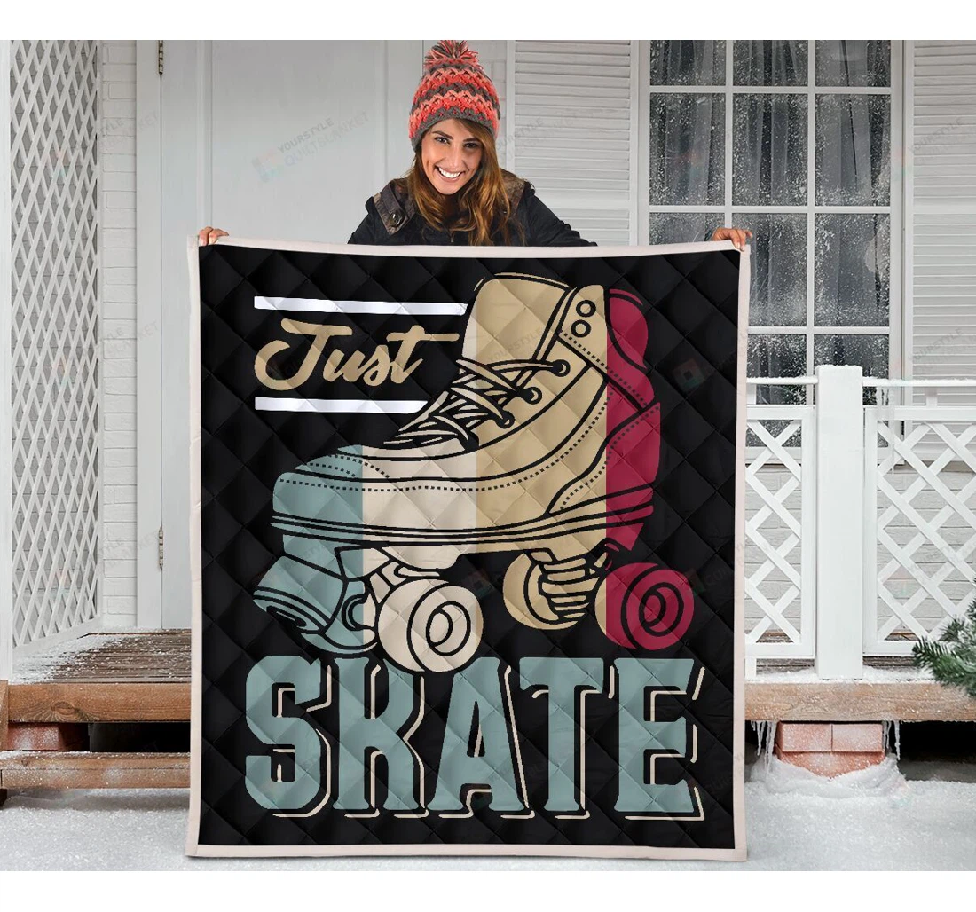 Throw Blanket, Quilt - Just Skate Sherpa Fleece