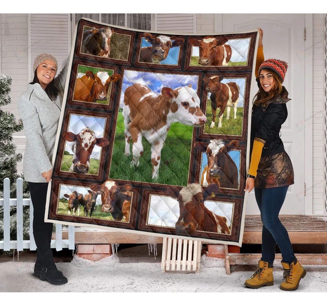 Throw Blanket, Quilt - 3d Ayrshires Sherpa Fleece