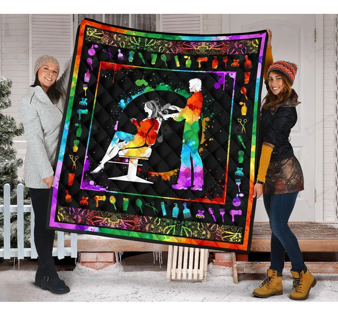 Throw Blanket, Quilt - Hairstylist Sherpa Fleece