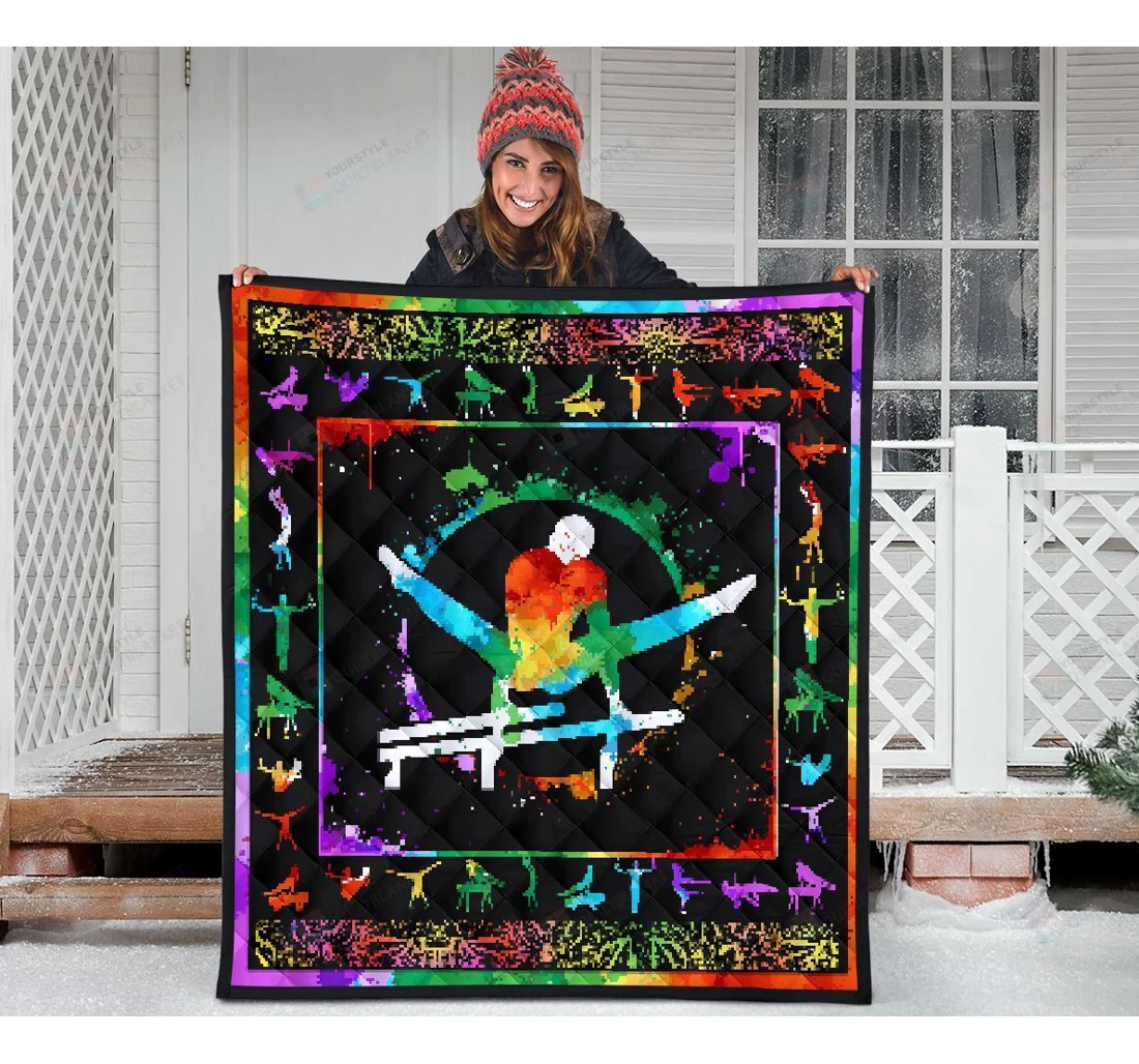 Throw Blanket, Quilt - Gymnastics Art Great Customized Gift Sherpa Fleece