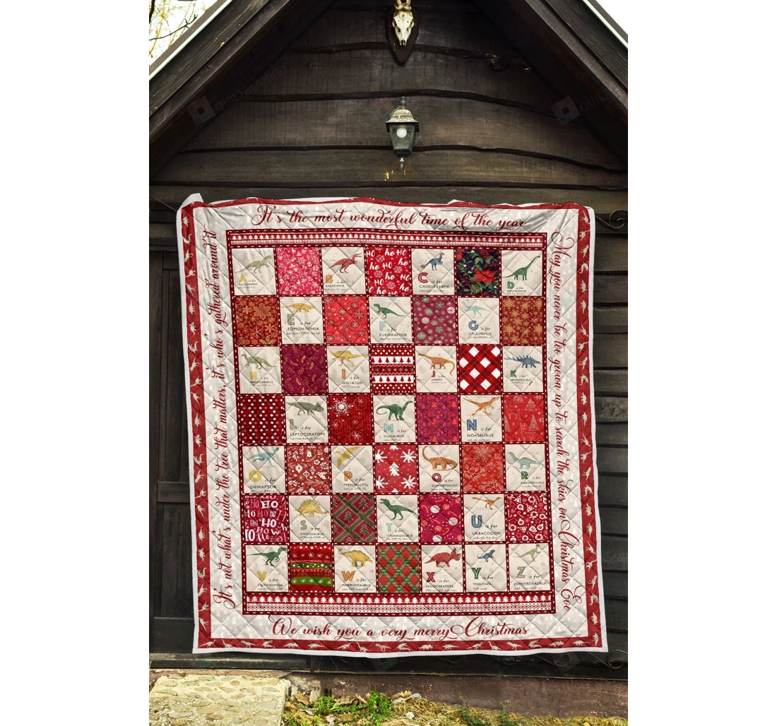 Throw Blanket, Quilt - Dinosaur The Most Wonderful Time Great Customized Gifts Sherpa Fleece