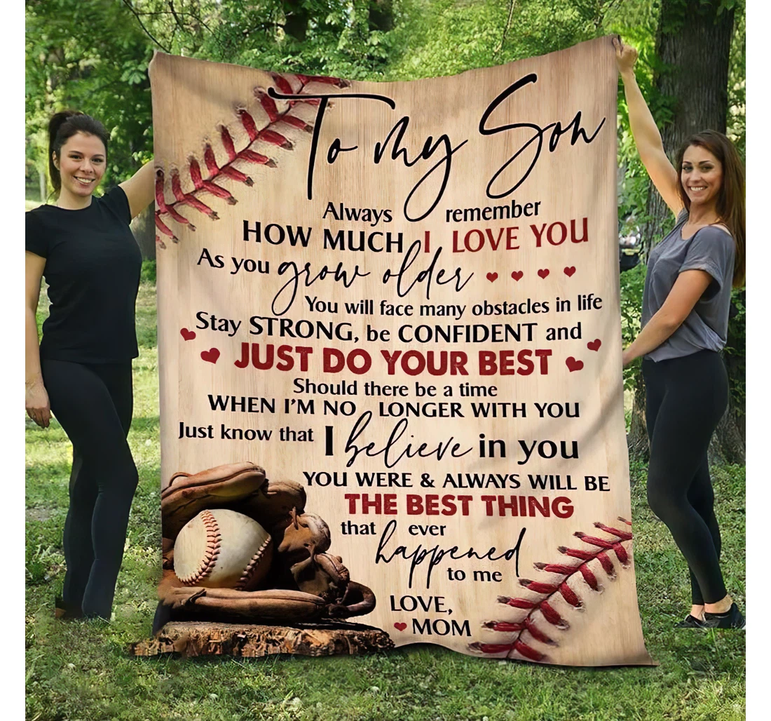 Throw Blanket, Quilt - To My Son From Mom Sherpa Fleece