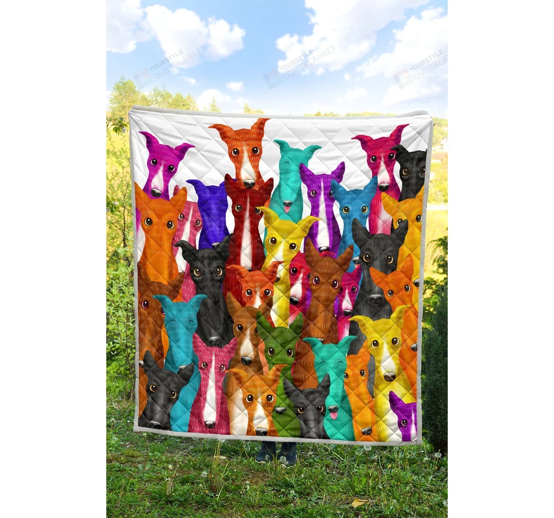 Throw Blanket, Quilt - Bull Terrier Great Customized Gifts Sherpa Fleece