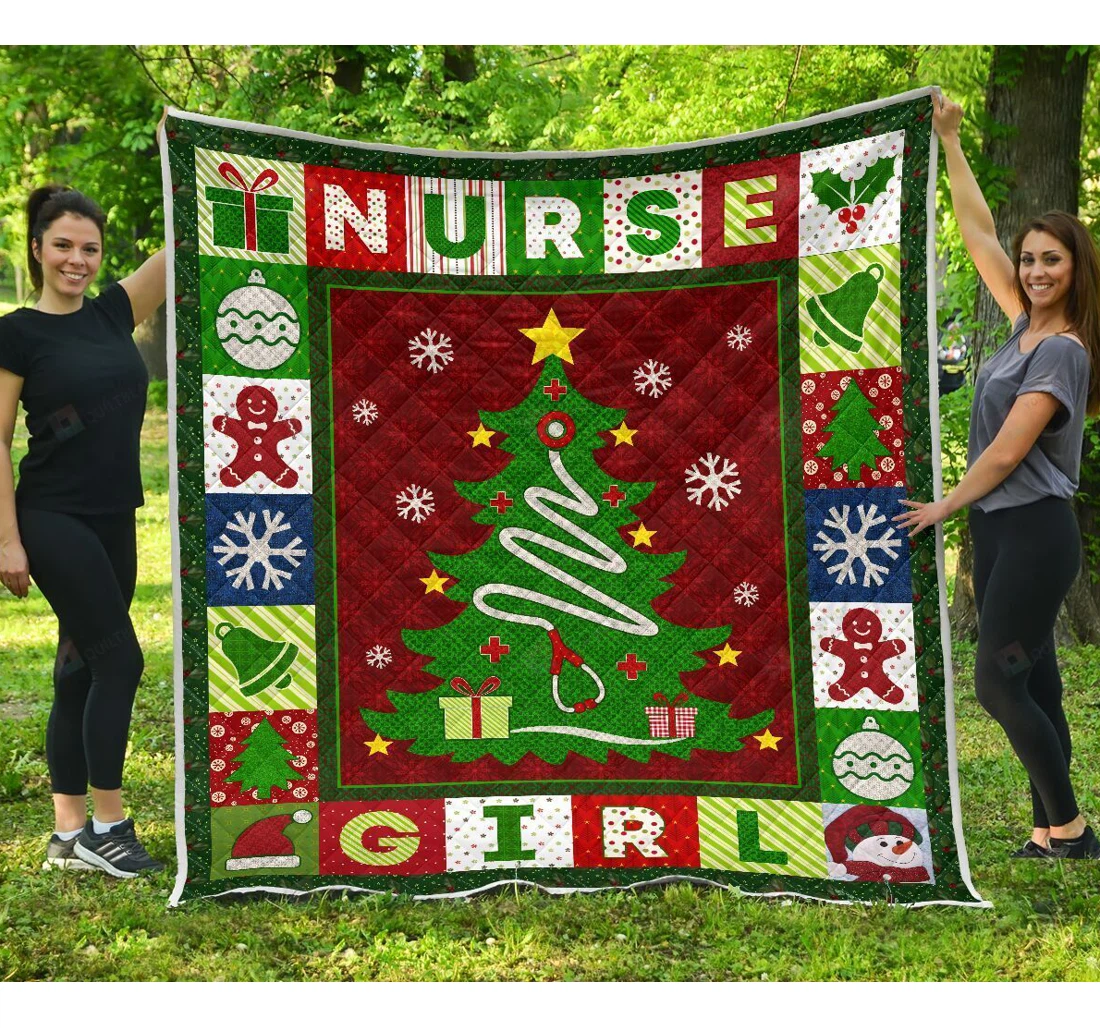 Throw Blanket, Quilt - Nurse Girl Sherpa Fleece