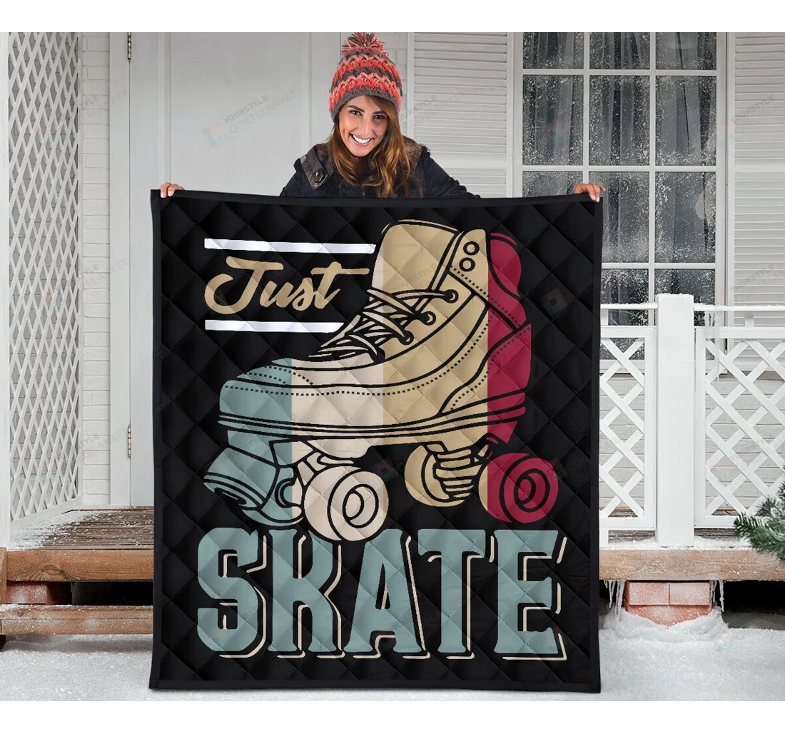 Throw Blanket, Quilt - Just Skate Sherpa Fleece