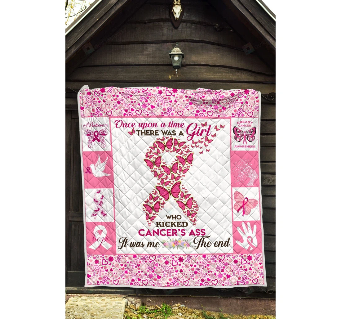 Throw Blanket, Quilt - Breast Cancer Warrior Sherpa Fleece