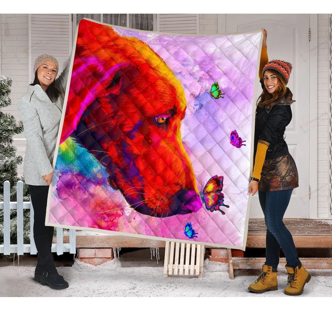 Throw Blanket, Quilt - Colorful Weimaraner Pattern Sherpa Fleece