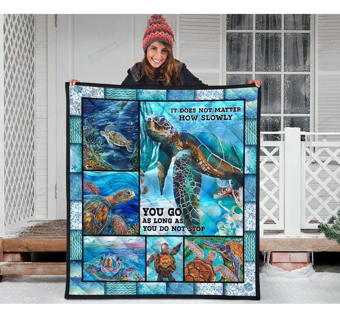 Throw Blanket, Quilt - Turtle Quil Sherpa Fleece