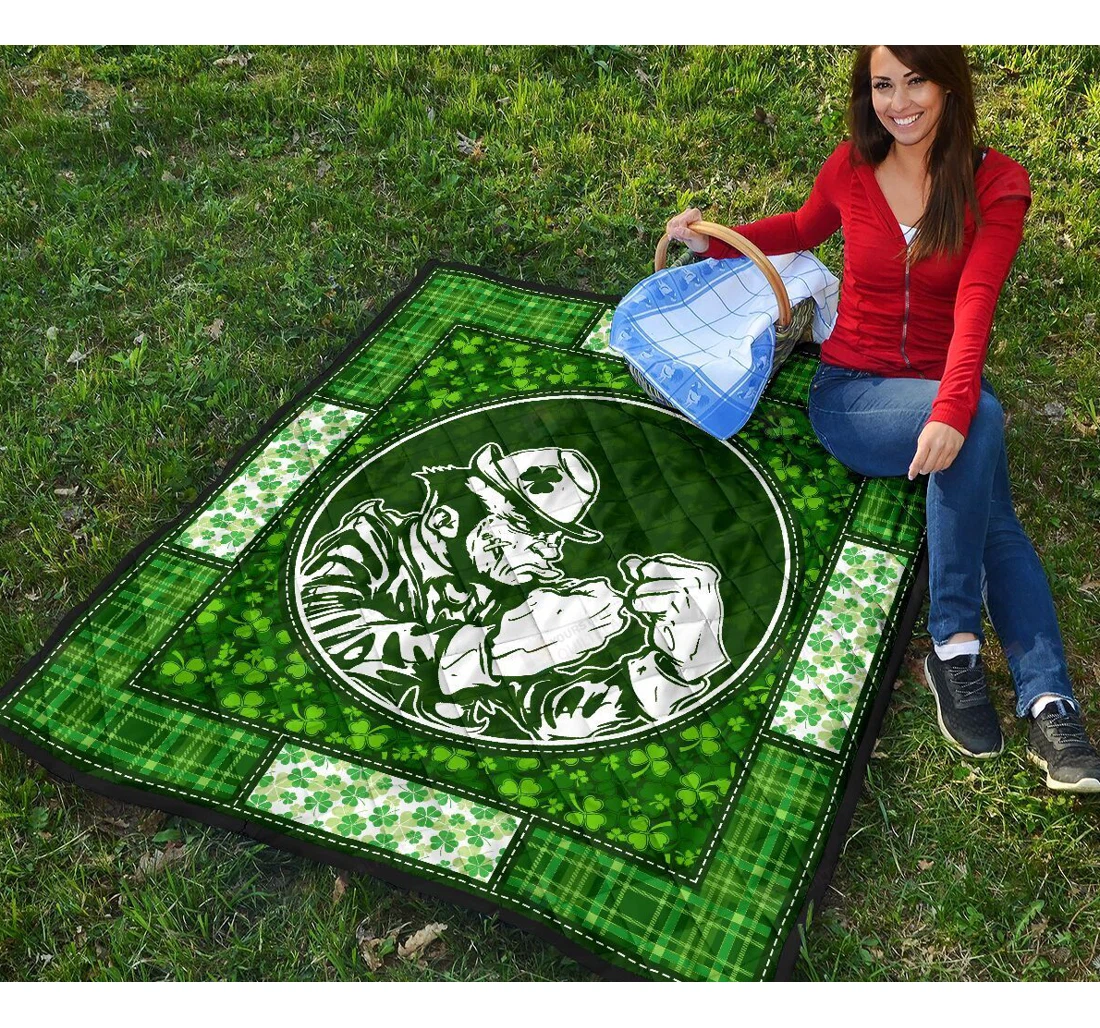 Throw Blanket, Quilt - Malarkey Chapter Irish Saint Patrick's Day Sherpa Fleece