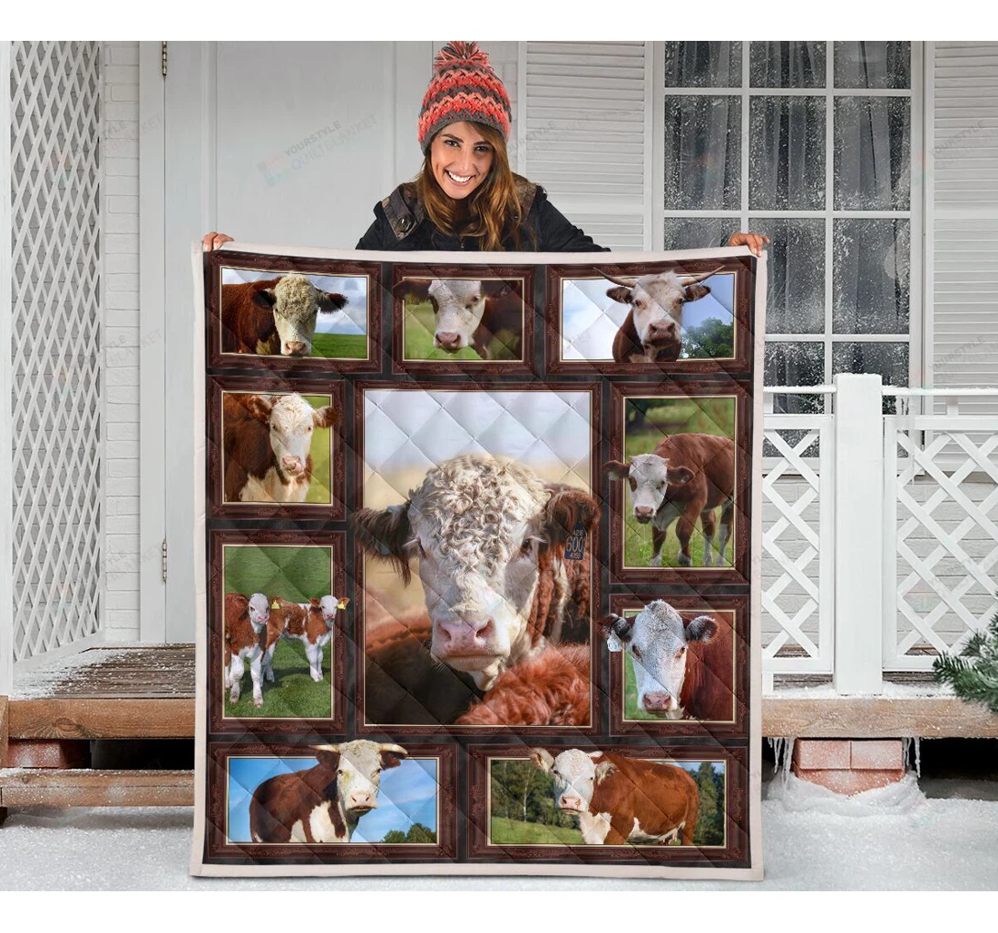 Throw Blanket, Quilt - 3d Hereford Sherpa Fleece