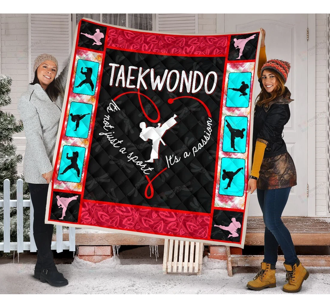 Throw Blanket, Quilt - Taekwondo It's Not Just A Sport It's A Passion Sherpa Fleece