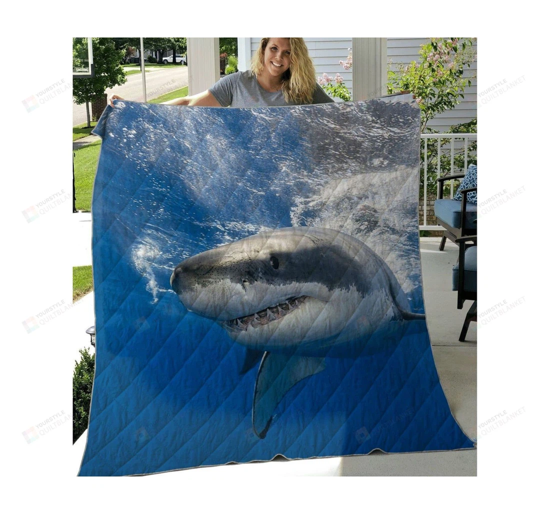 Throw Blanket, Quilt - Shark Sherpa Fleece