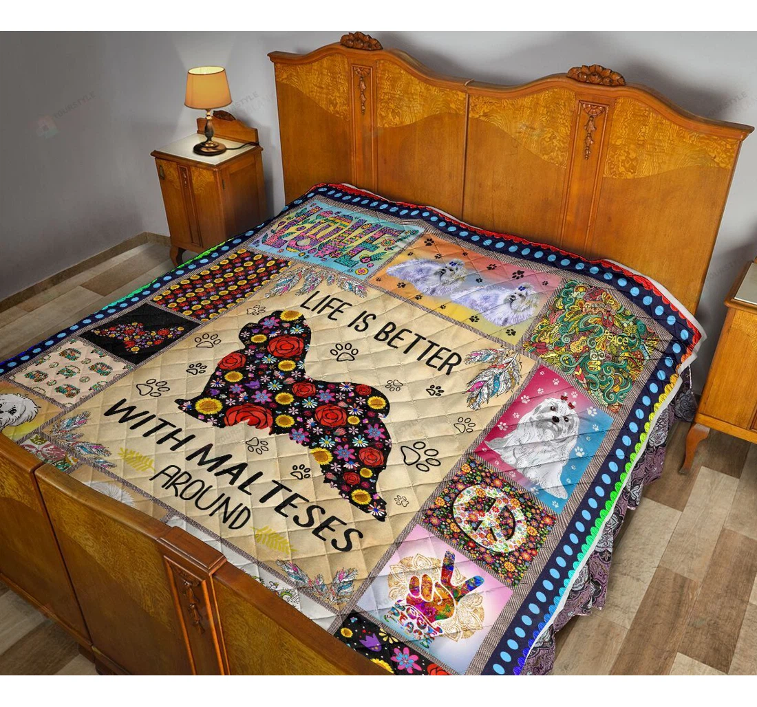 Throw Blanket, Quilt - Maltese Maltese Proud Art Great Customized Gifts Sherpa Fleece