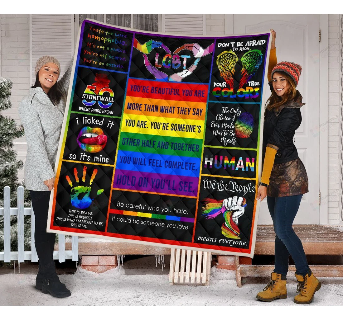 Throw Blanket, Quilt - Lgbt Pride Sherpa Fleece