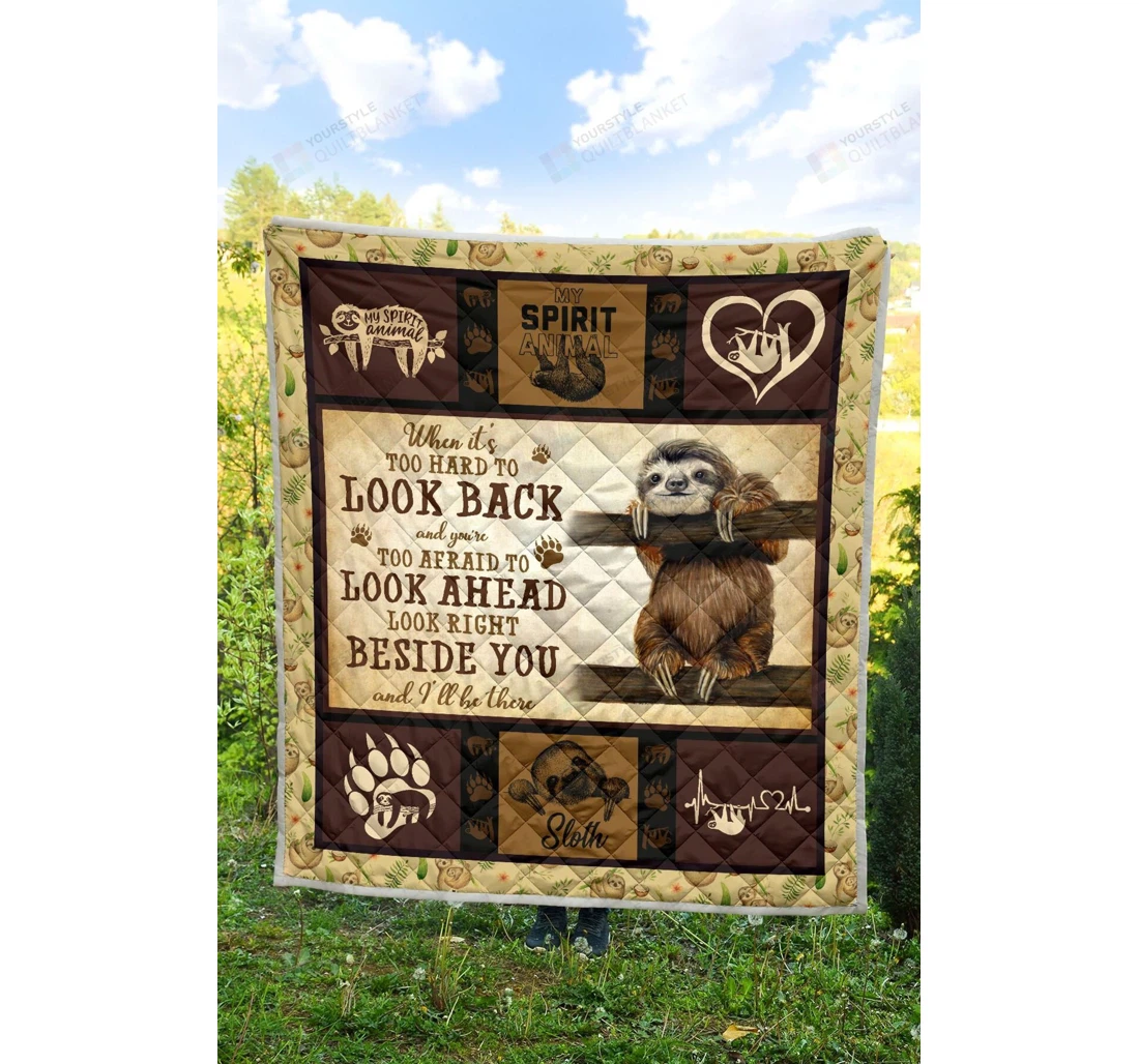 Throw Blanket, Quilt - Sloth Beside You And I'll Be There Sherpa Fleece