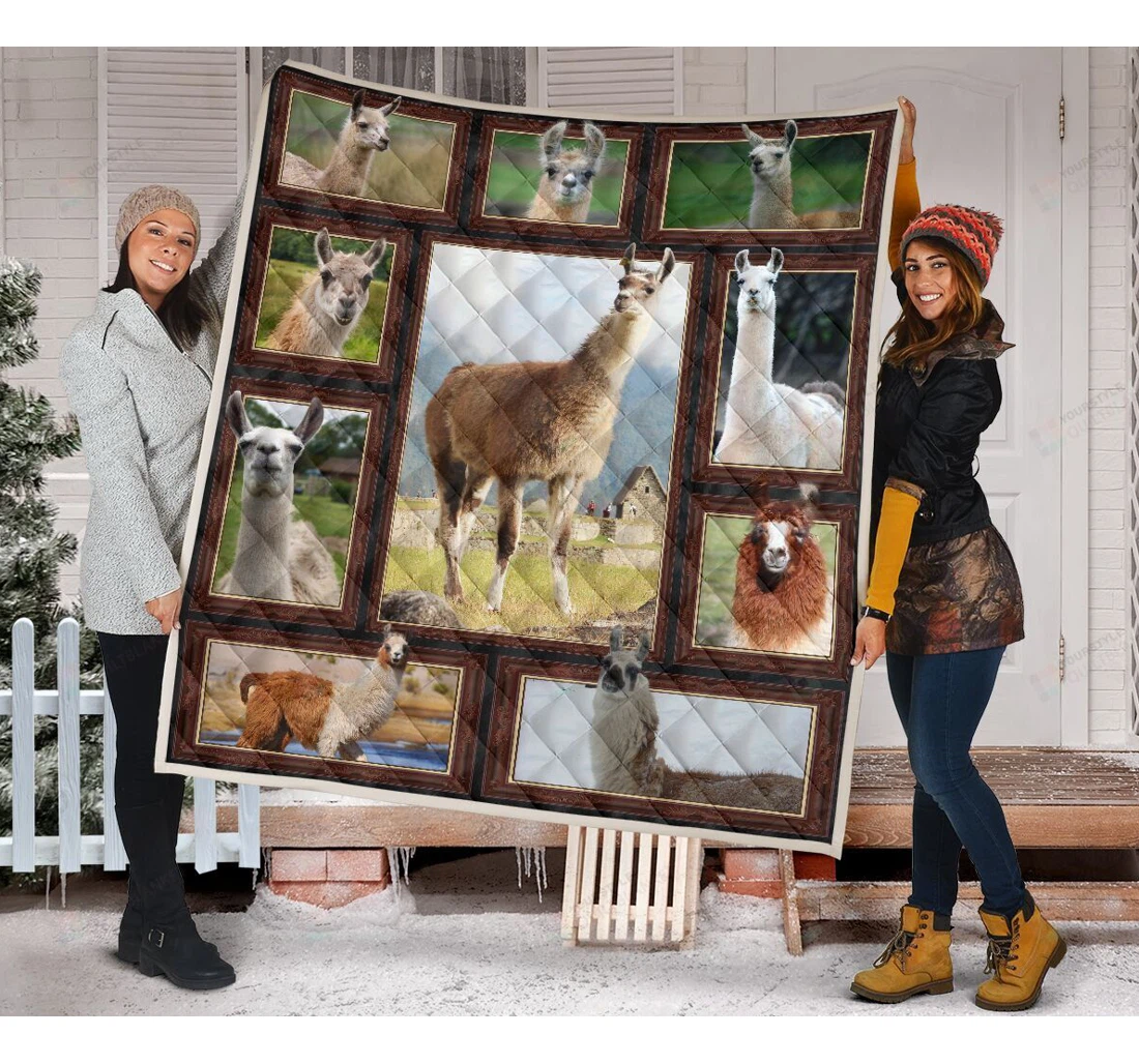 Throw Blanket, Quilt - Llama 3d Sherpa Fleece