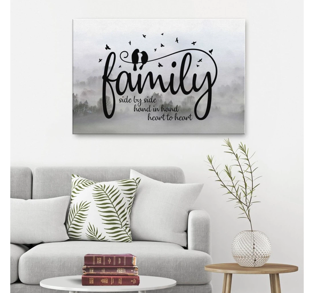 Poster, Canvas - Family Side By Side Hand In Hand Heart To Heart Print Framed Wall Art