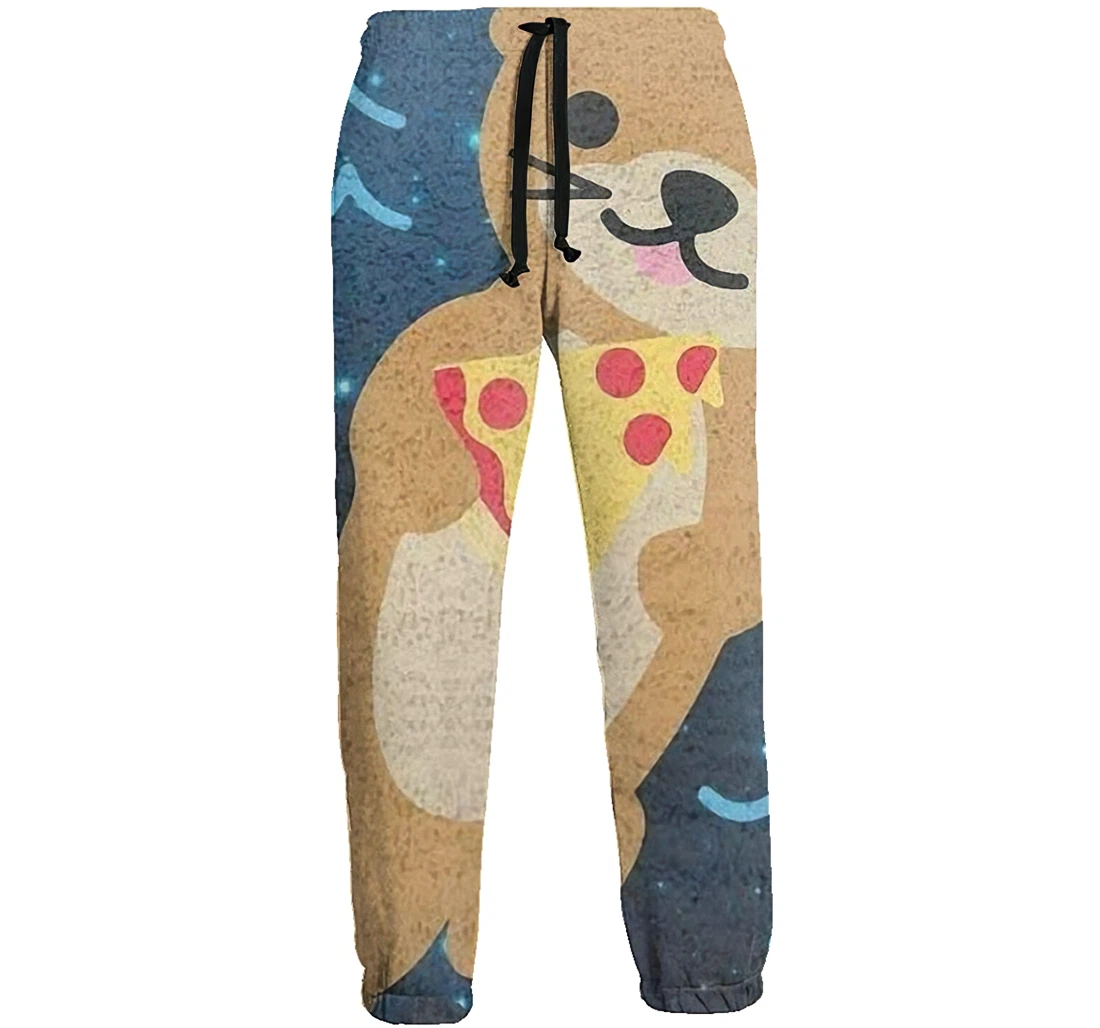 Personalized Funny Otter Pizza Digital Graphric Cool Casual Sweatpants, Joggers Pants With Drawstring For Men, Women