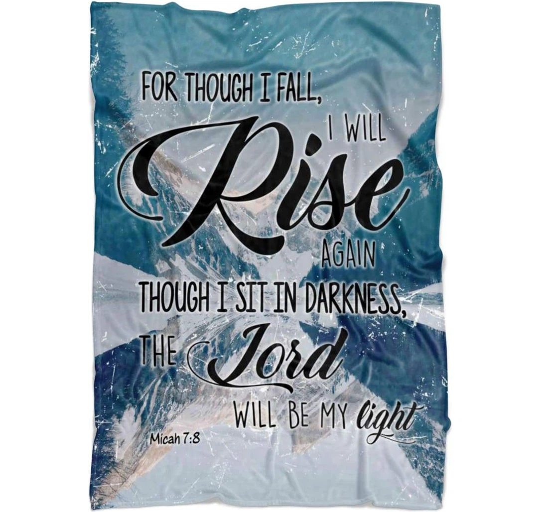 Throw Blanket, Quilt - Though I Fall I Will Rise Again Sherpa Fleece