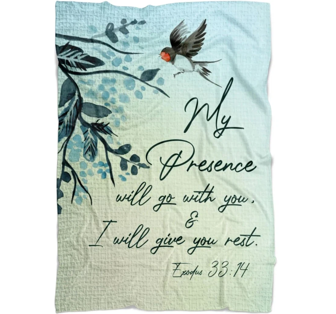 Throw Blanket, Quilt - My Presence Will Go With You Sherpa Fleece