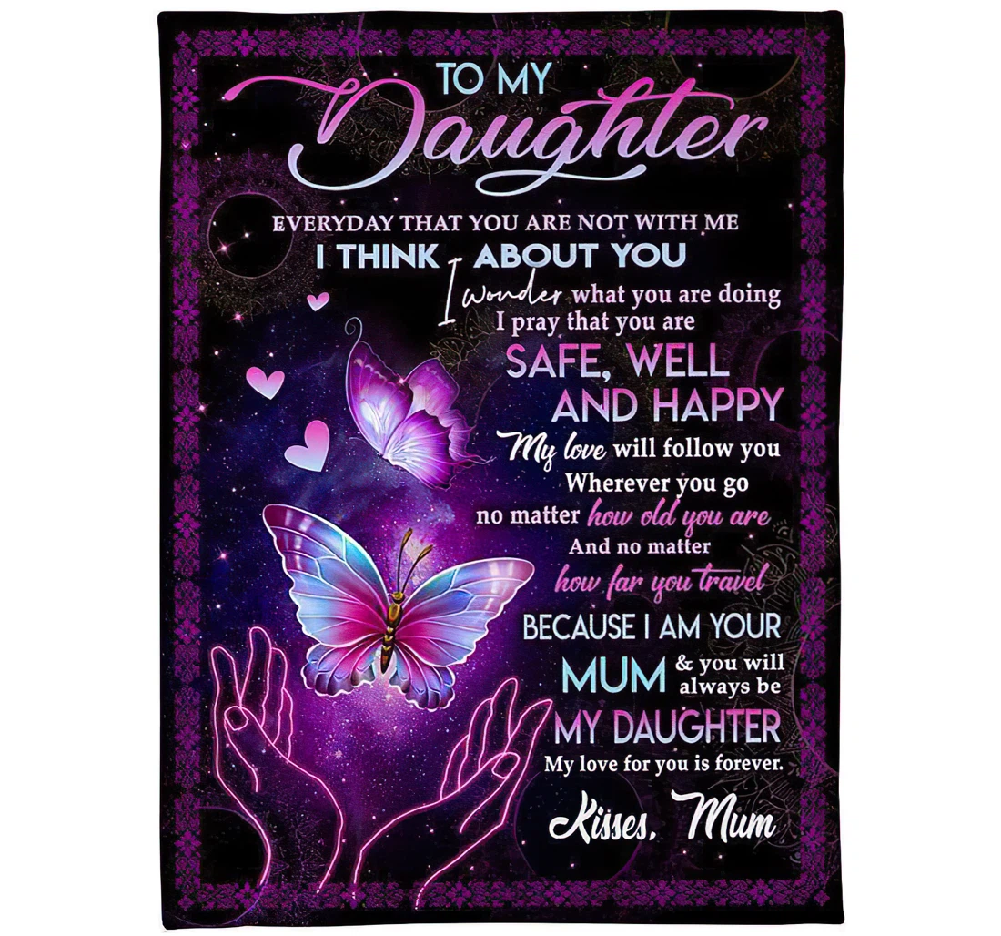 Throw Blanket, Quilt - To My Daughter From Mom Sherpa Fleece