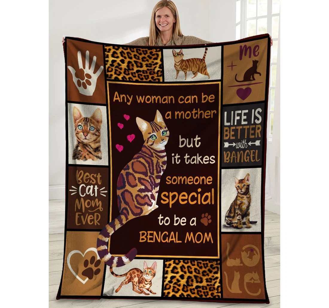 Throw Blanket, Quilt - Any Woman Can Be A Mother Bengal Sherpa Fleece