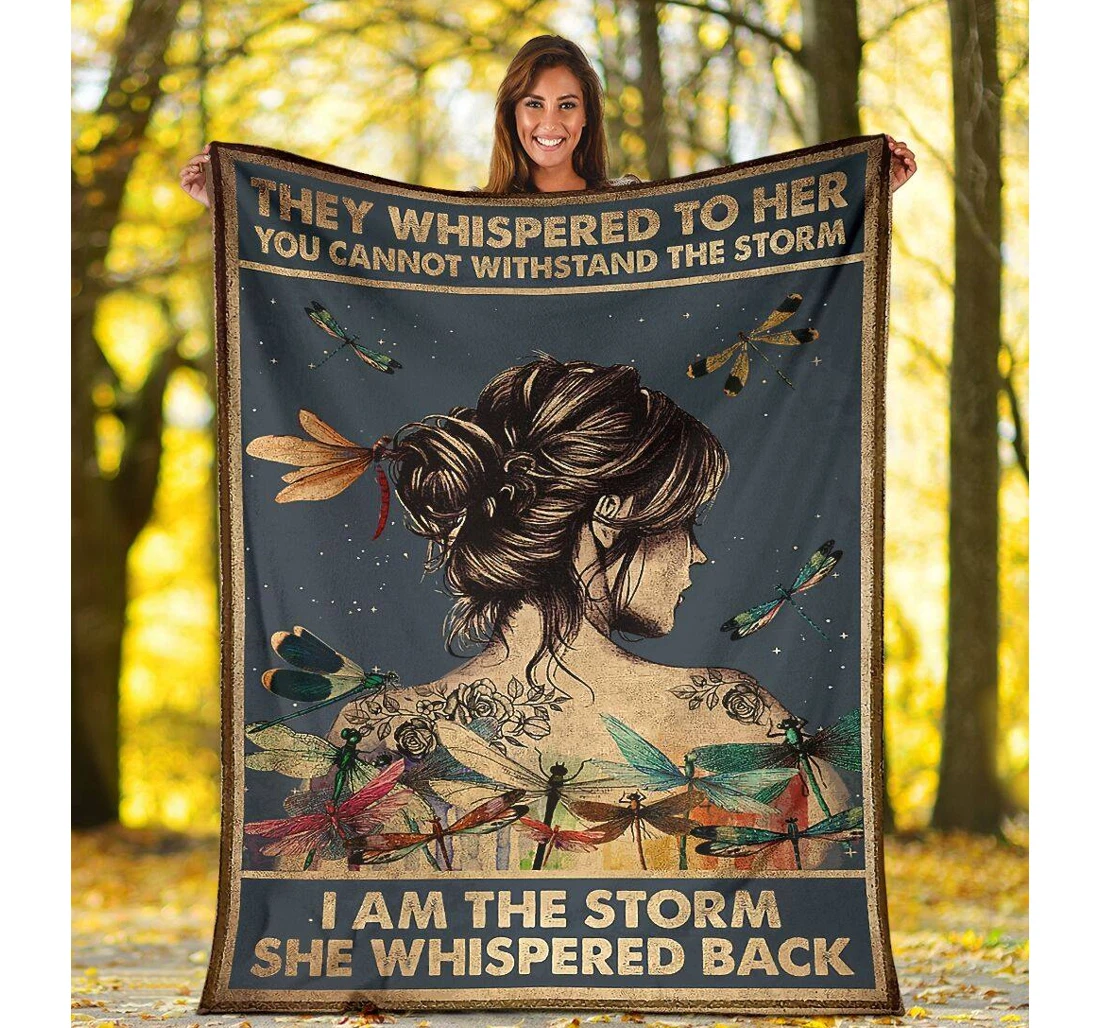 Throw Blanket, Quilt - I Am The Storm Sherpa Fleece