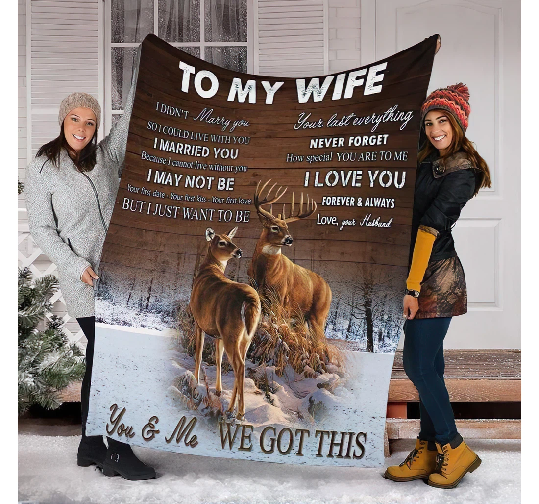 Throw Blanket, Quilt - To My Wife From Husband Sherpa Fleece