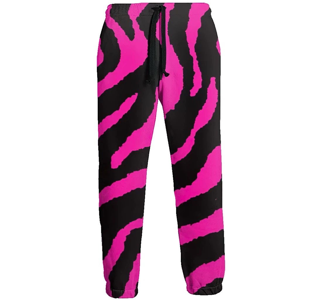 Personalized Pink Zebras Athletic Running Workout Pant Sweatpants, Joggers Pants With Drawstring For Men, Women