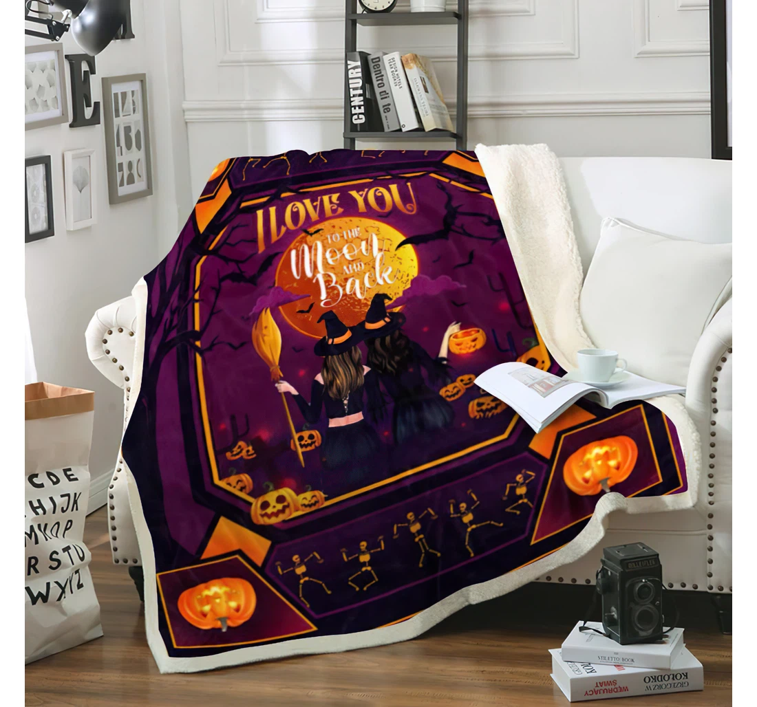 Throw Blanket, Quilt - I Love You To The Moon And Back Sherpa Fleece