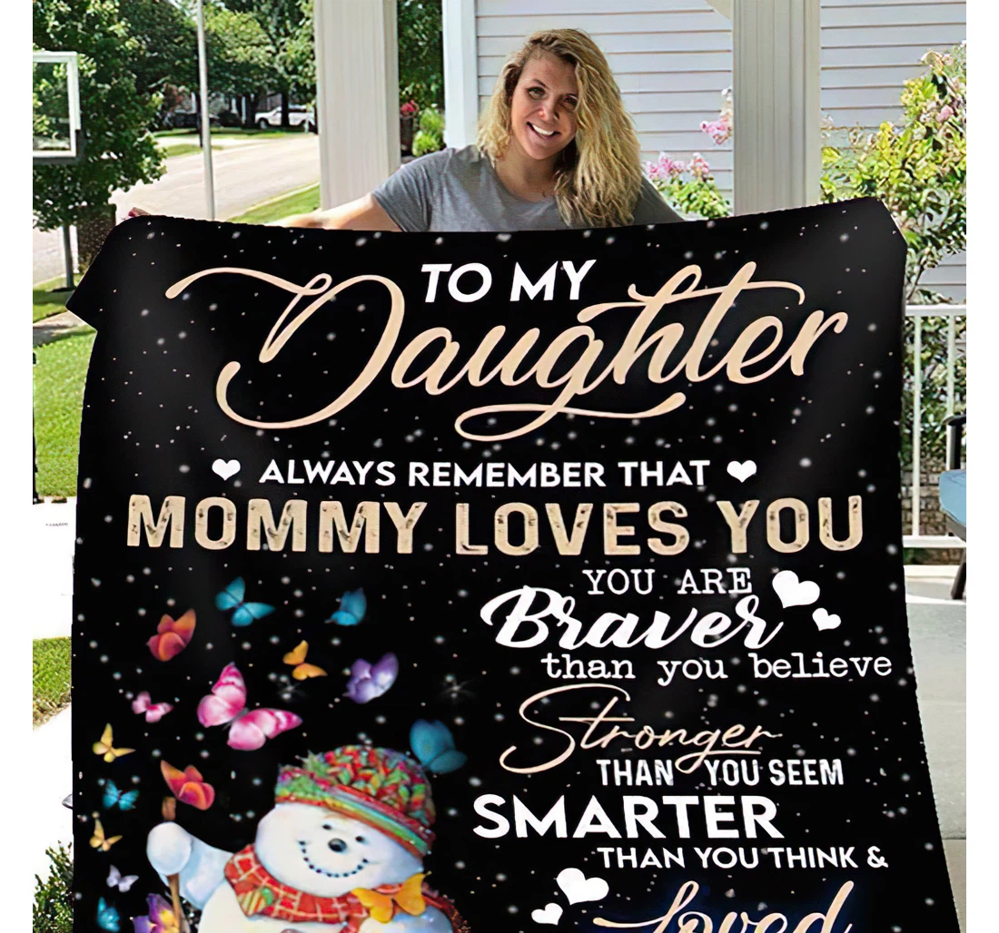 Throw Blanket, Quilt - To My Daughter From Mom Sherpa Fleece