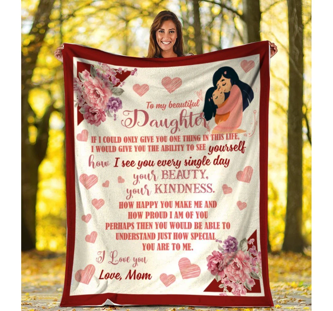 Throw Blanket, Quilt - Mom To Daughter I Love You Sherpa Fleece