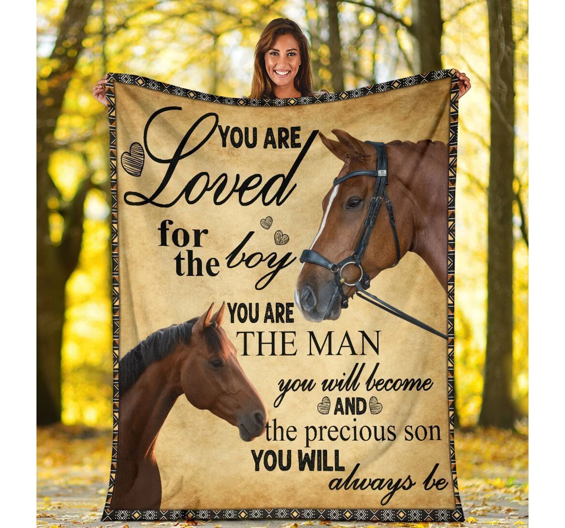Throw Blanket, Quilt - You Are Loved The Boy Horse Sherpa Fleece