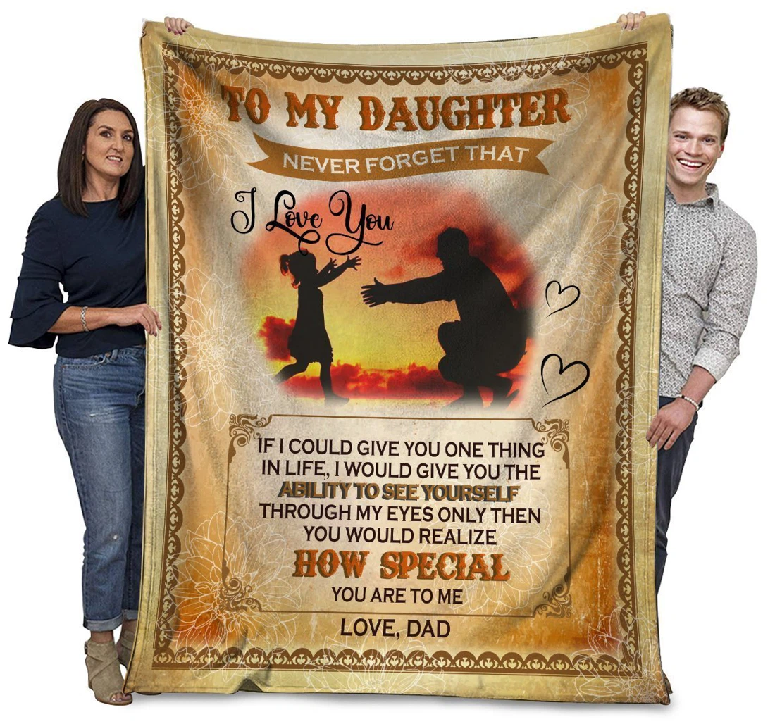 Throw Blanket, Quilt - To My Daughter Never Forget I Love You Sherpa Fleece