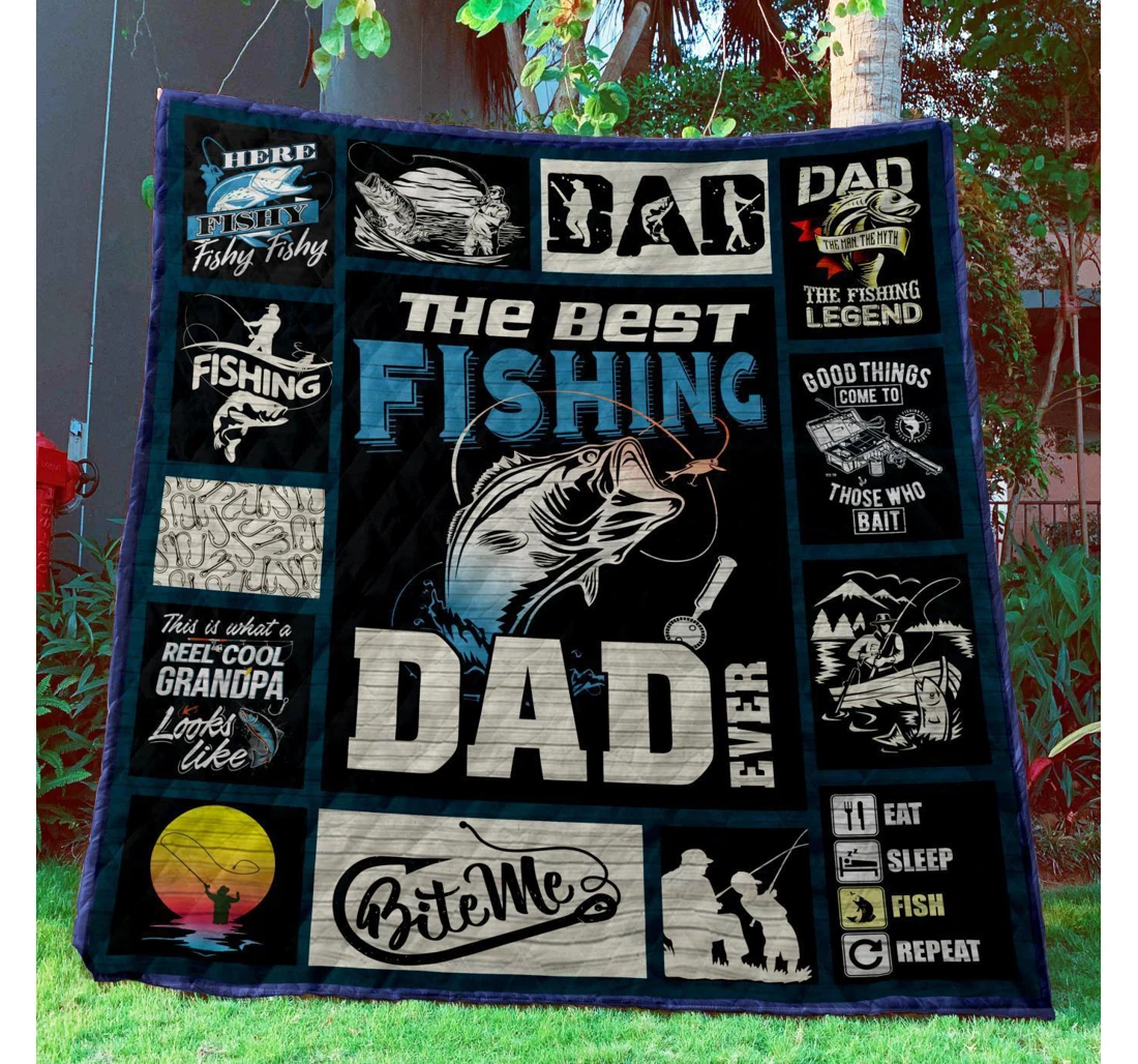 Throw Blanket, Quilt - The Best Fishing Place Sherpa Fleece