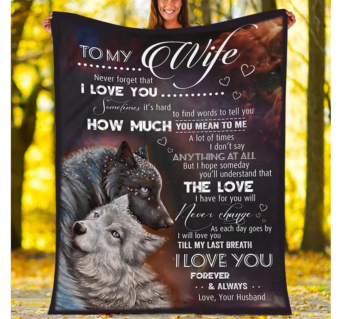 Throw Blanket, Quilt - To My Wife From Husband Sherpa Fleece