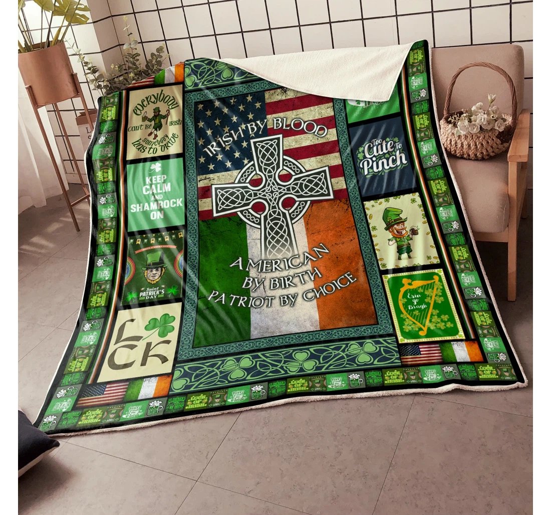 Throw Blanket, Quilt - Irish St. Patrick's Day Sherpa Fleece