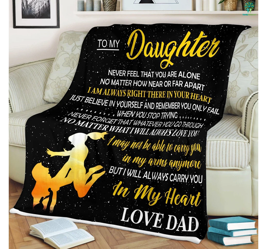 Throw Blanket, Quilt - To My Daughter From Dad Sherpa Fleece