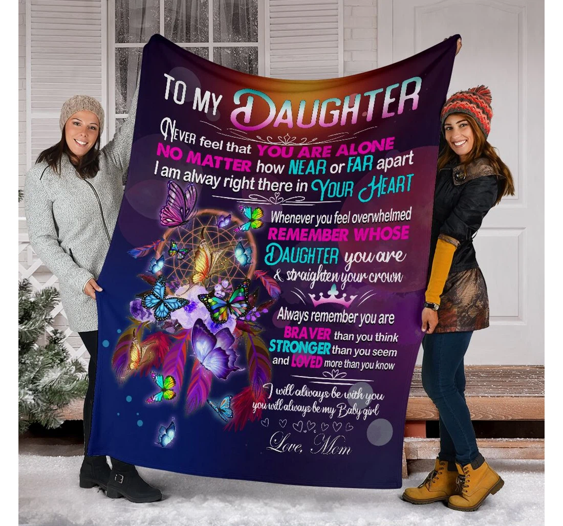 Throw Blanket, Quilt - To My Daughter From Mom Sherpa Fleece