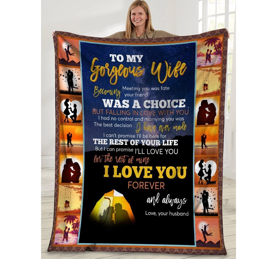 Throw Blanket, Quilt - To My Wife Meeting You Was Fate Sherpa Fleece