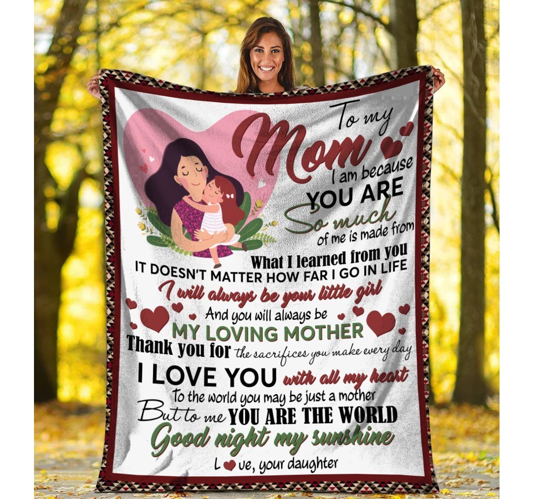 Throw Blanket, Quilt - To My Mom From Daughter Sherpa Fleece