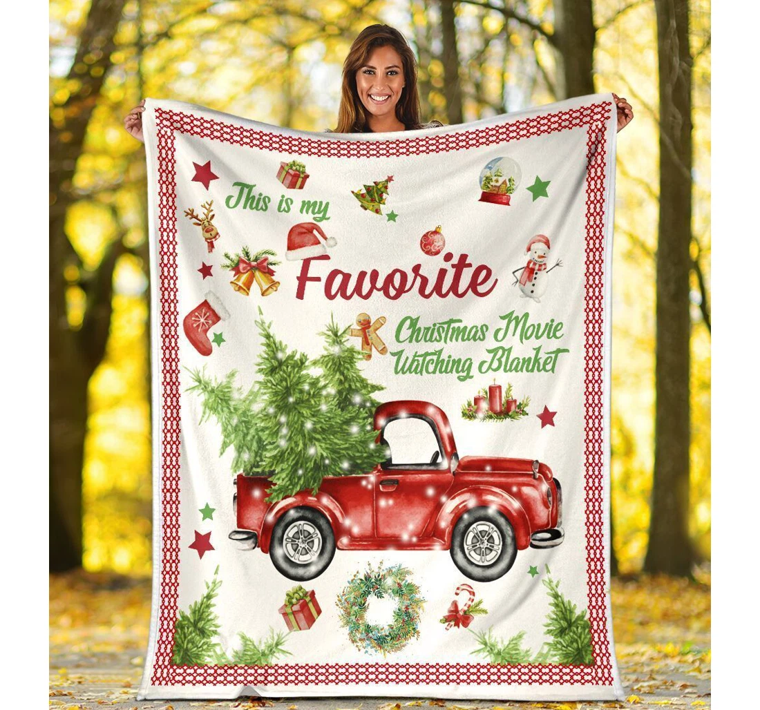 Throw Blanket, Quilt - This Is My Favorite Movie Xmas Sherpa Fleece