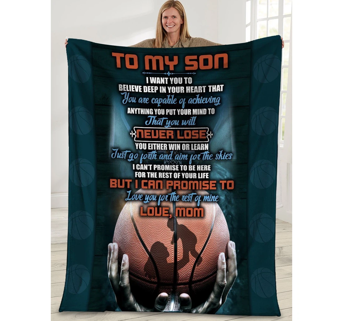 Throw Blanket, Quilt - Mom To Son I Want You To Believe Mom And Son Basketball Sherpa Fleece