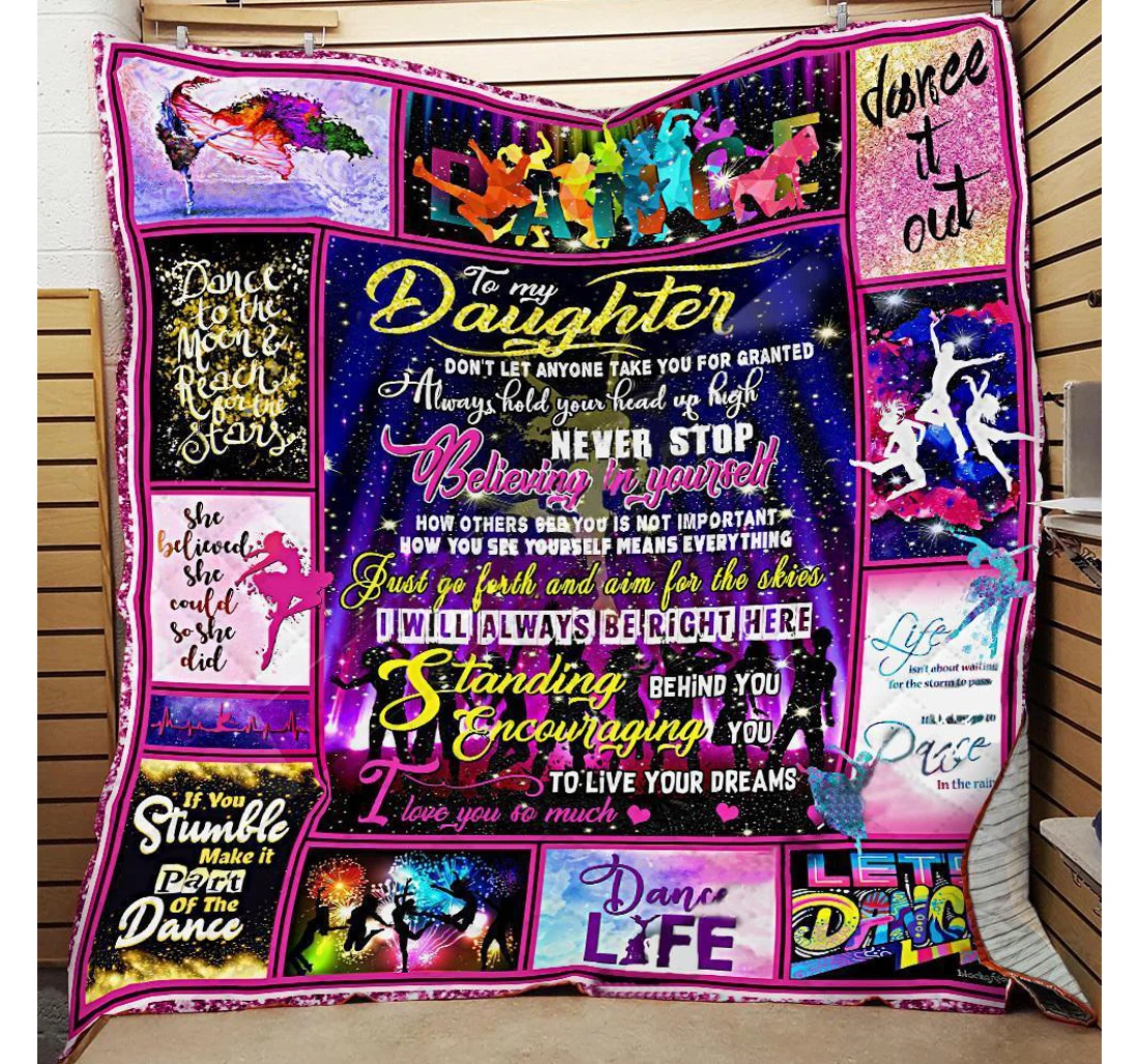 Throw Blanket, Quilt - To My Daughter Dance Sherpa Fleece