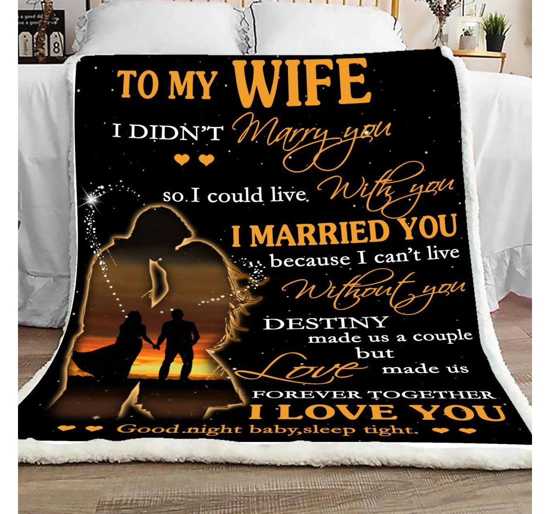 Throw Blanket, Quilt - To My Wife From Husband You Are My Destiny Sherpa Fleece