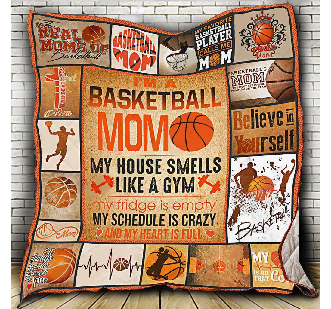 Throw Blanket, Quilt - I’m A Basketball Mom Sherpa Fleece